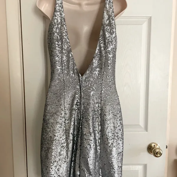Silver Sequins Party Dress‎ Size 10 - Image 3