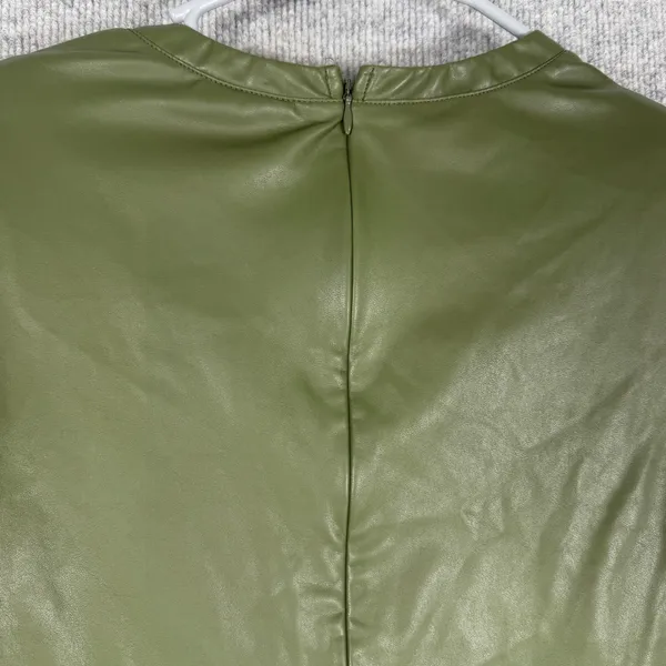 Adidas Ivy Park Size XL-1X Bodysuit Faux Leather Long Sleeve Wild Pine Green - Image 12