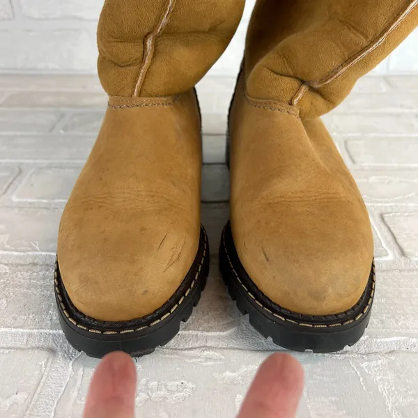 Sorel‎ Boots Womens 9 Brown Suede Leather Shearling Sherpa Lined Winter Classic - Image 6