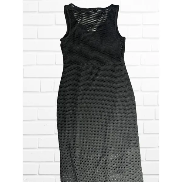 5/$25 Forever 21 Women's Size S Semi Sheer Netted Midi Dress Black Stretchy New‎ - Image 4