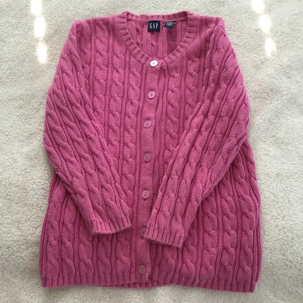 Gap Vintage Cable Knit Cardigan Sweater Pink - Sz S - Image 3