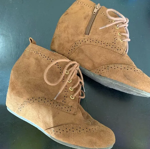 City classified wedge lace up ankle booties - Image 3