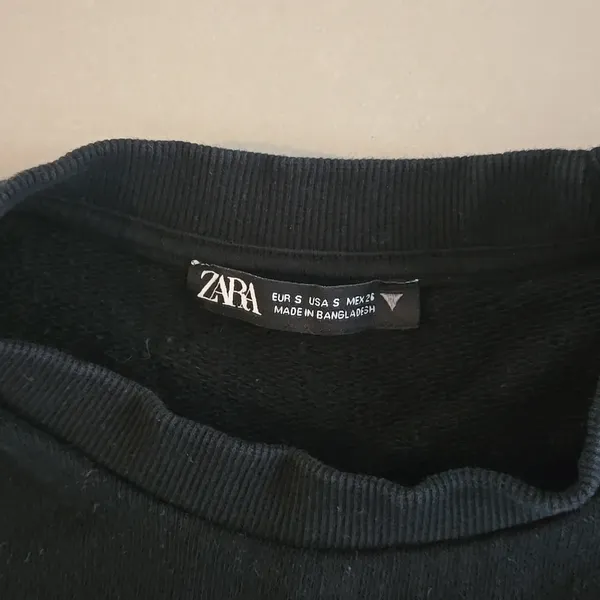 Zara Black Ribbed Cropped Sweater Size S - Image 3