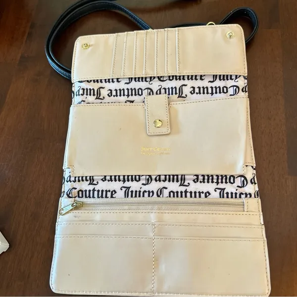 Juicy Couture Gothic Juicy Jacquard Wallet on a String Crossbody Purse EUC - Image 9