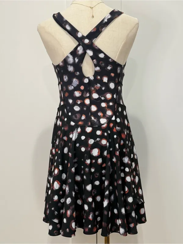 Lululemon Court Crush Tennis Dress Haze Dot Inverse Orange Multi 8 Pickleball - Image 6