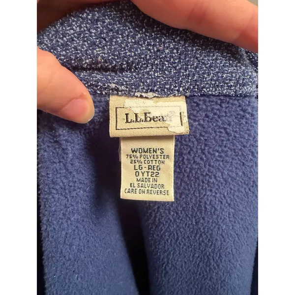 L.L. Bean Marled Blue Traveler Cardigan Button Front Sweater Jacket Pockets - Image 6