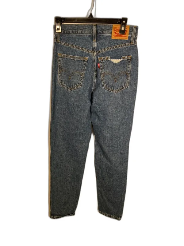 Levi’S High Waist Mom Jean Dark Wash Distressed 26 - Image 4