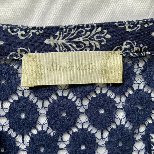 Altar'd State Size L Navy Blue Print‎ Lace Detail - Image 10