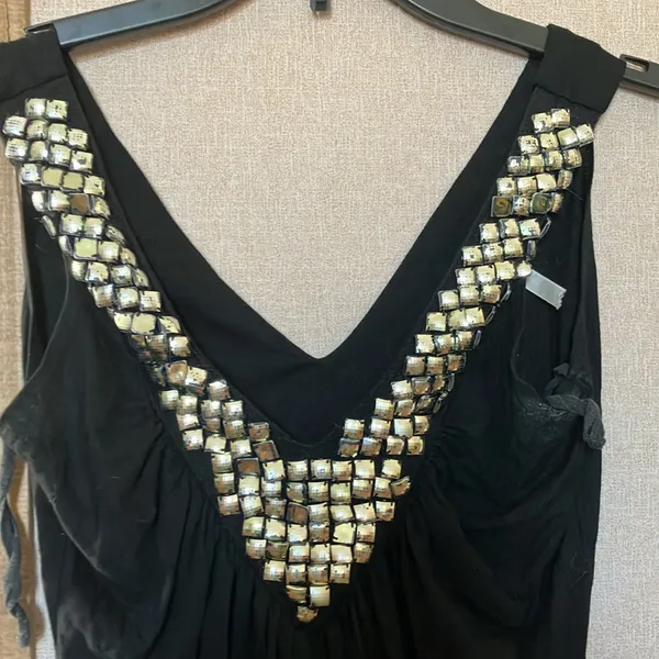 FINAL MARKDOWN Elegant Black Embellished Women's Top medium - Image 2