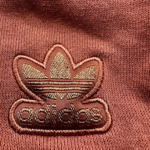 Adidas Crew Neck Sweatshirt Embroidered Shimmer Logo Oversized Ash Pink L NWOT - Image 3