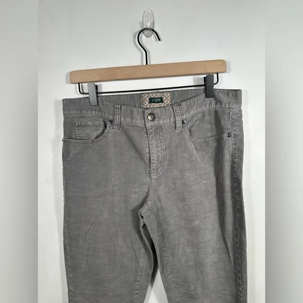J.Crew Corduroy Pants Women’s Size 30 Gray Skinny Ankle Zip‎ Stretch - Image 5