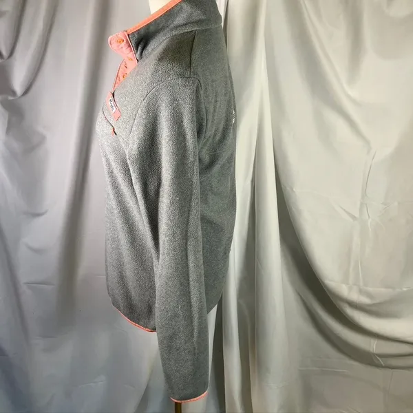 Columbia PGF Womens‎ Gray Fleece Pullover Coral Trim Fishing Gear Mock Neck - Image 5