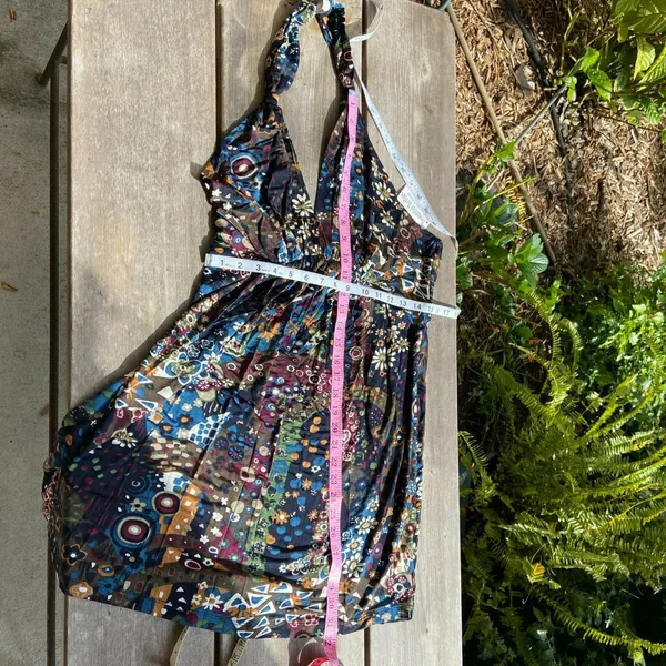Olian Womens Top Size Large Maternity Fall Colors Floral Halter Dress‎ NEW - Image 7