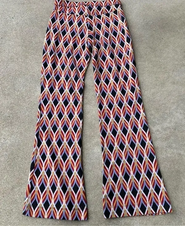 Free People Hip Hugging Jacquard Flare Pants Womens 2 - Image 4