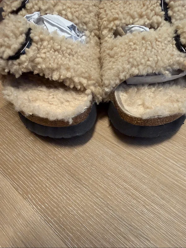 Birkenstock Papillio Arizona Big Buckle Teddy Shearling Eggshell 39 / US L8 M6 - Image 2