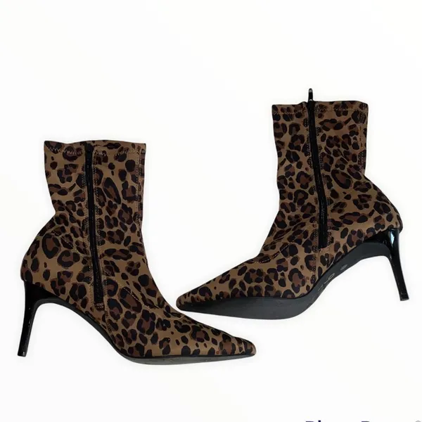 Mix‎ No. 6 Cadaoria Leopard Print Ankle Boots Size 8 - Image 3