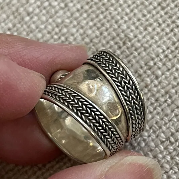 Vintage Sterling Silver Ring with stone unsigned - Image 6