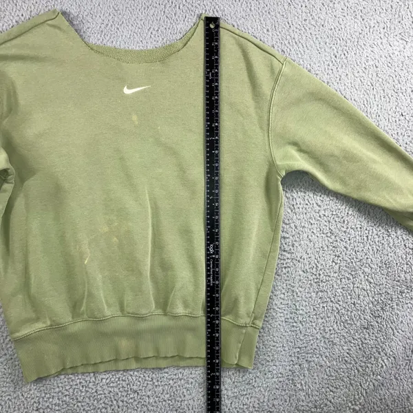 Nike Sweatshirt Women‎ Small Oversized Center Swoosh Logo Pullover Bleached - Image 5