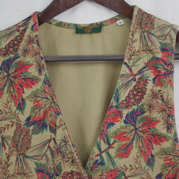 Ladies' Vintage USA Made Floral Canvas Vest By Willowbend Small - Image 6
