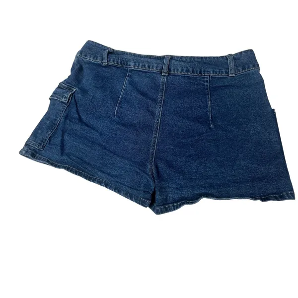 No Boundaries NoBo Denim Skort Womens XL 15-17 Blue Wrap Front Y2K Mini Skort - Image 3