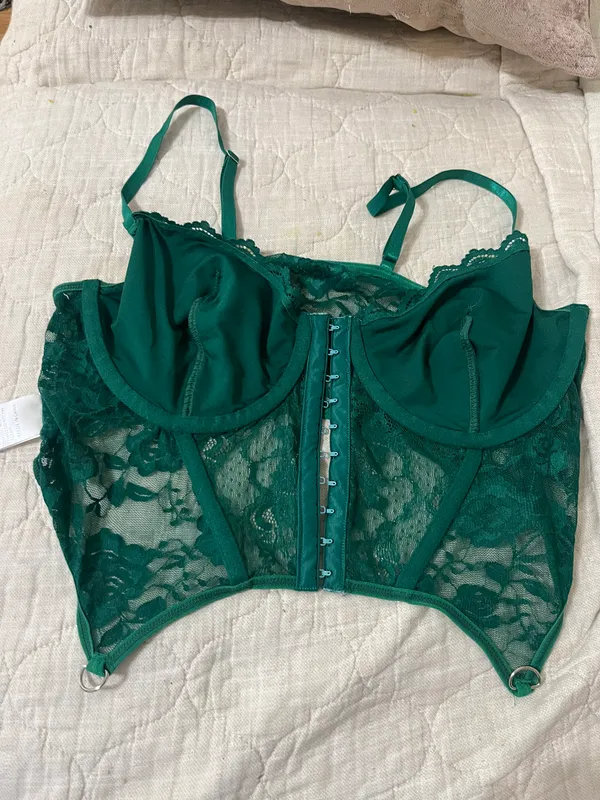 Live and let live Green Garter Corset Top ShopperBoard - Image 5