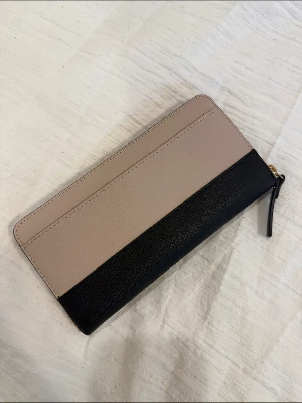kate spade Blush and Black Zip-Around Wallet - Image 2