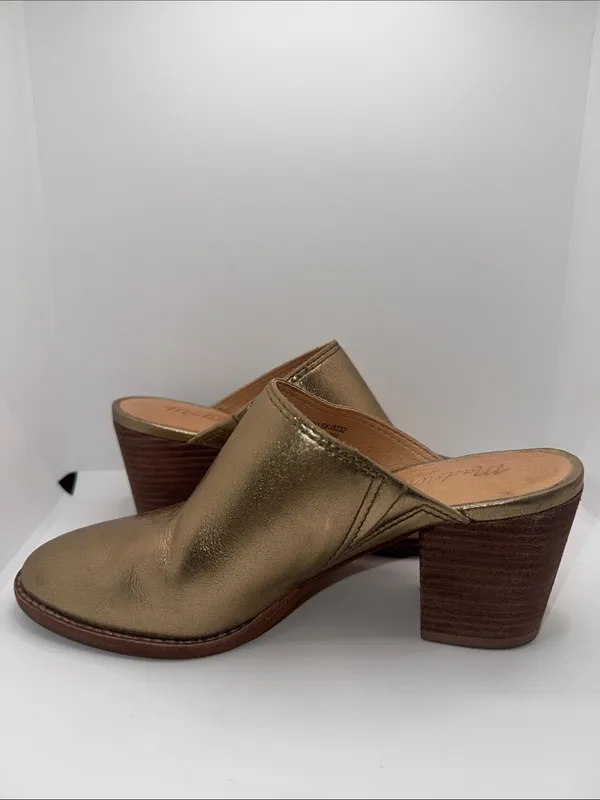 MADEWELL Harper Mules Metallic Gold Leather Women’s 5 - Image 5
