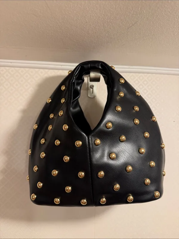 NWOT Dolce Vita Dahlia Studded Hobo HandBag Black Stella with Gold Accents - Image 2