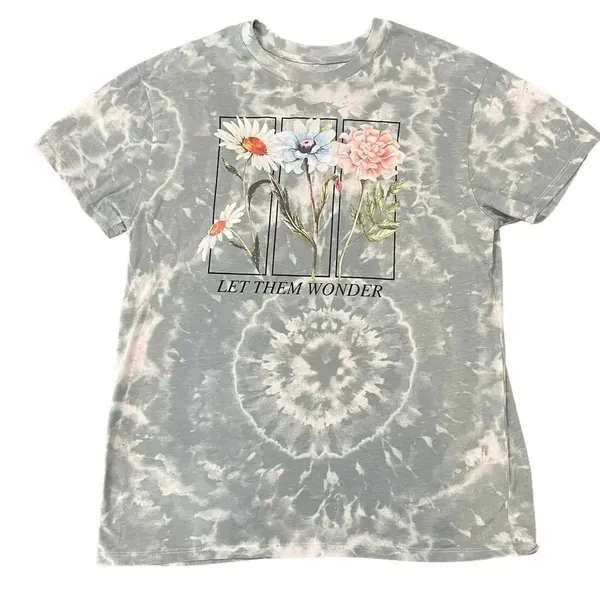 Cold Crush Short Sleeve Floral Tie-Dye Pattern‎ Crew Neck T-Shirt Size Small - Image 2
