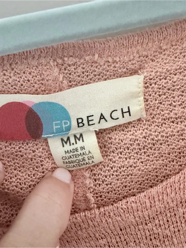 Free People Beach Peach Knit Dolman Sleeve Top Medium - Image 2