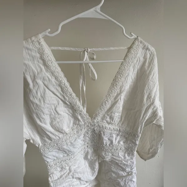 House of Chic White Embroidered Mini Dress - Image 4