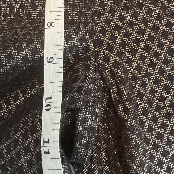 89th & Madison Pants Women 12 Black Gold Geometric Straight Leg Stretch Trouser - Image 10