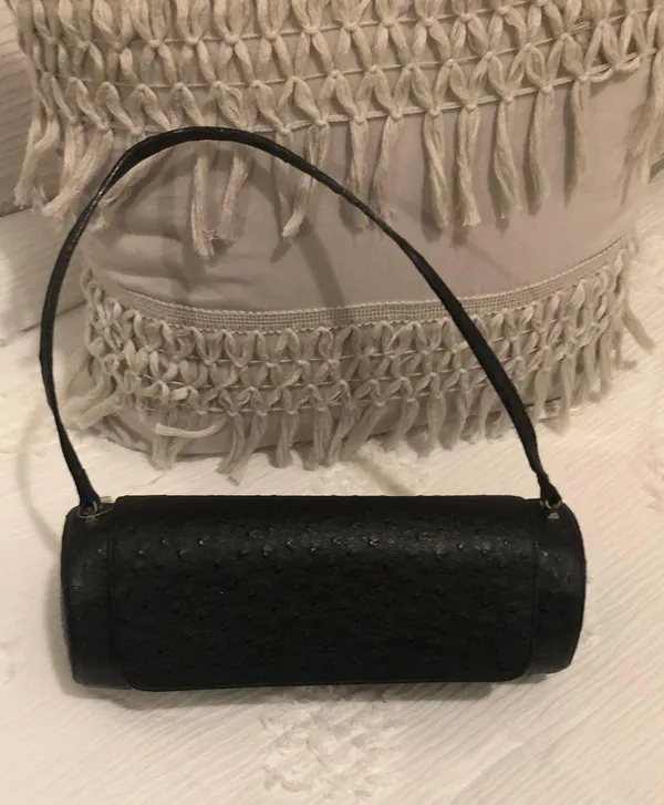 Vintage Black Baguette Bag - Image 3