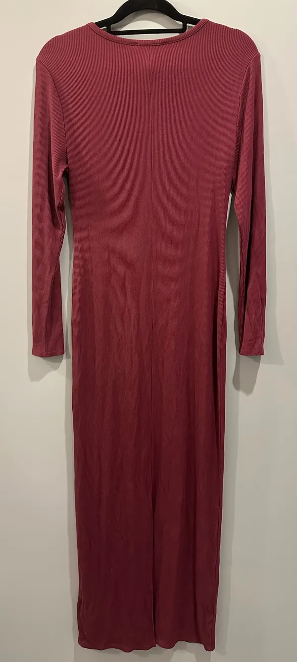 Edited by Remi Bader Cutout Long Sleeve Maxi Dress Burgundy - Image 5