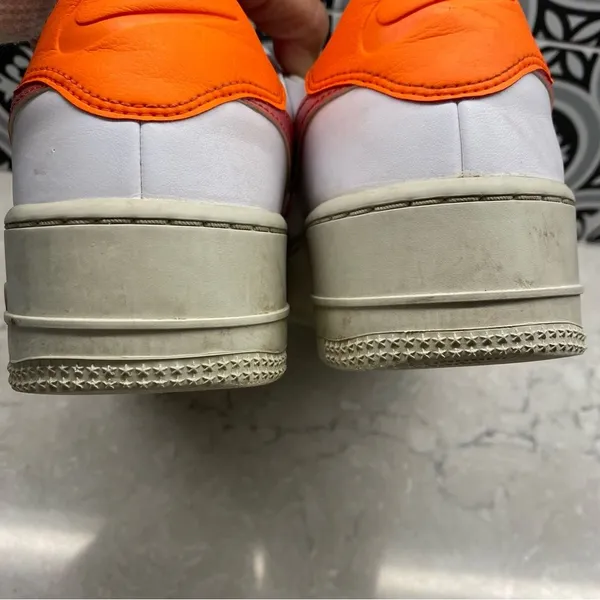 NIKE AIR FORCE 1 9.5 SAGE LOW Women's Athletic Sneakers White Pink Orange - Image 10