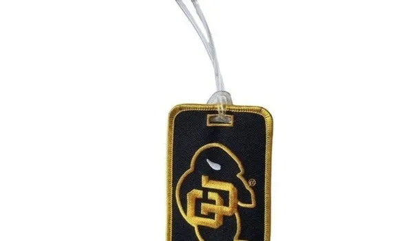 CU Boulder University Buffalos Luggage Tag Embroideted Black Yellow Logo Travel - Image 2