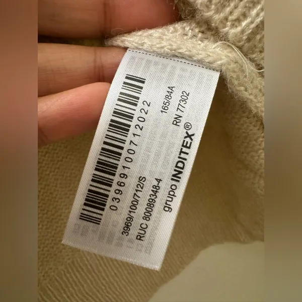 NWT Zara Beaded Collar Cropped Sweater in Cream Size Small alpaca wool - Image 5