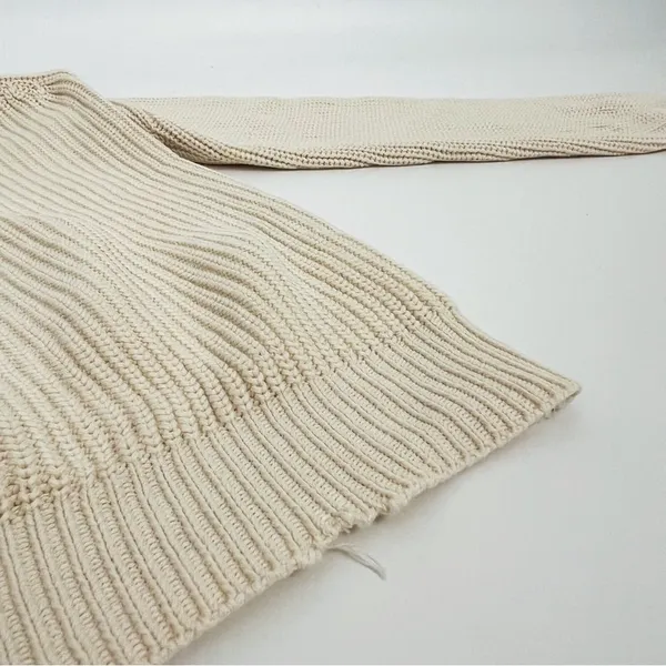 Vintage Raglan Crewneck Pullover Knit Sweater in Cream | Size M - Image 11