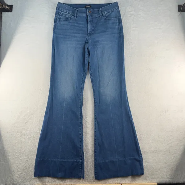 Express‎ 12 Jeans 70s Flare Mid Rise Conscious Edit Medium Wash Blue Boho Retro - Image 3