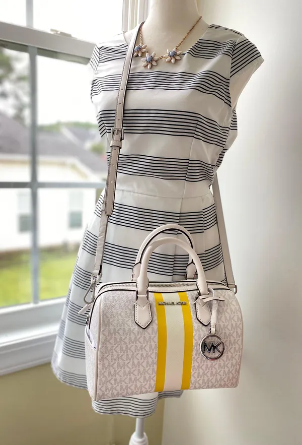 NWT Bedford Small Logo Stripe Satchel Handbag - Image 2