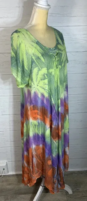 Exist one size lime multicolor cover up beach.  - Image 6