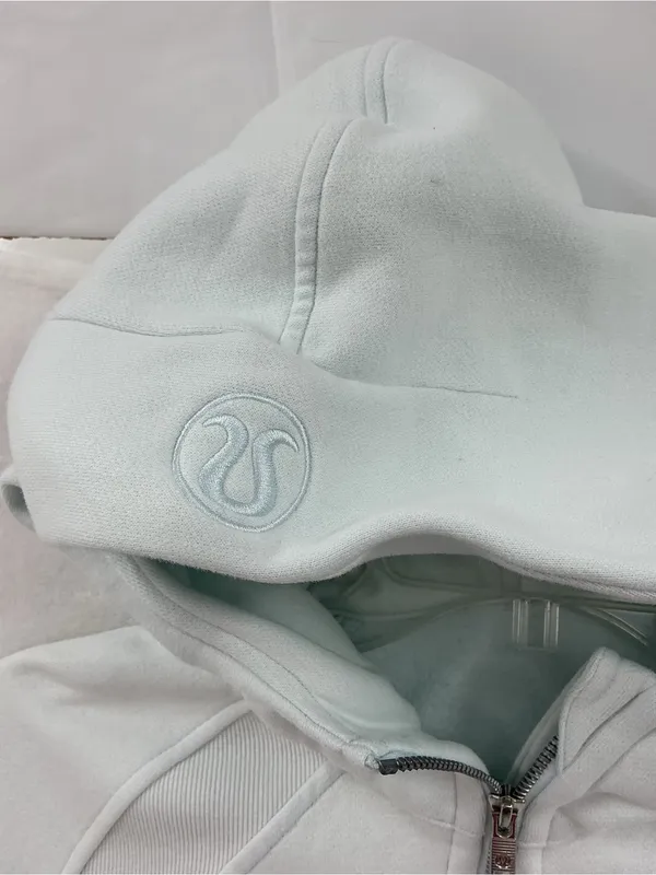 lululemon athletica Light Blue Hooded Half-Zip Cropped Jacket 1133 - Image 3