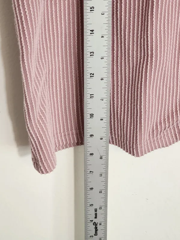 Kirundo Dusty Pink Ribbed Knit Oversized V-Neck Top Size XL - Image 7