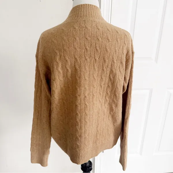 J. Crew Cable-Knit Mockneck Ultra Soft Sweater size Medium - Image 5