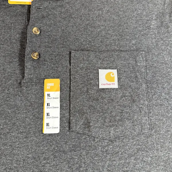 Carhartt Men’s XL Loose Fit Henley T Shirt Pocket Dark Gray NWT TK0084-M - Image 10