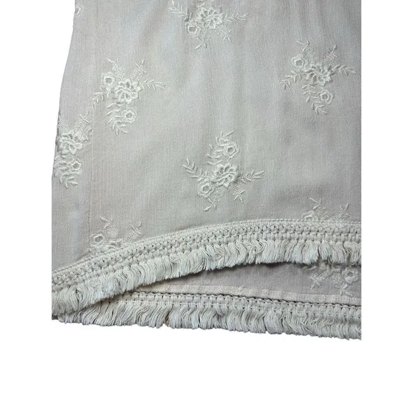 Surf Gypsy‎ Floral Embroidery Blush Fringe Crop Blouse Sz Small - Image 8