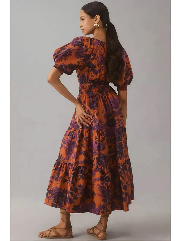 Anthropologie The Somerset Maxi Dress: Puff-Sleeve Edition Size Medium Floral - Image 6
