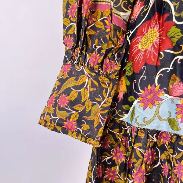NWOT Farm Rio Floral Swans V-Neck Long Sleeves Mini Dress Size M - Image 6