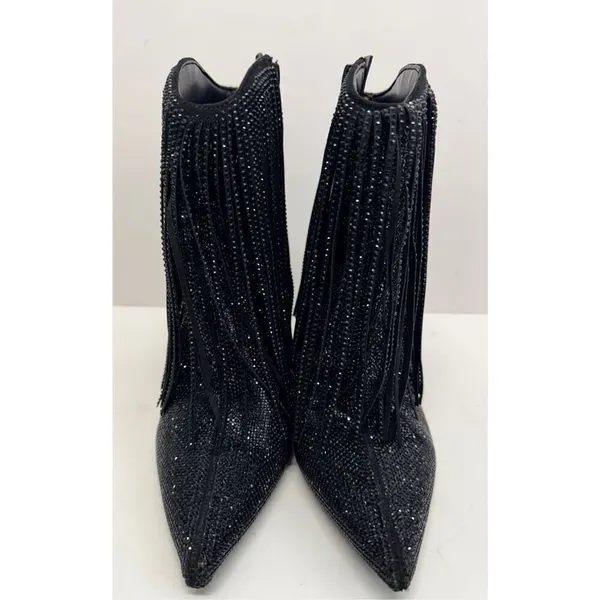 INC‎ Boots Size 8.5 Black Western Ankle Booties Pointed Toe Evening Shoes NEW - Image 6