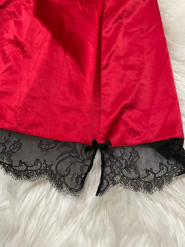 Victoria's Secret Cami Top Red w/ Black Lace - Image 7